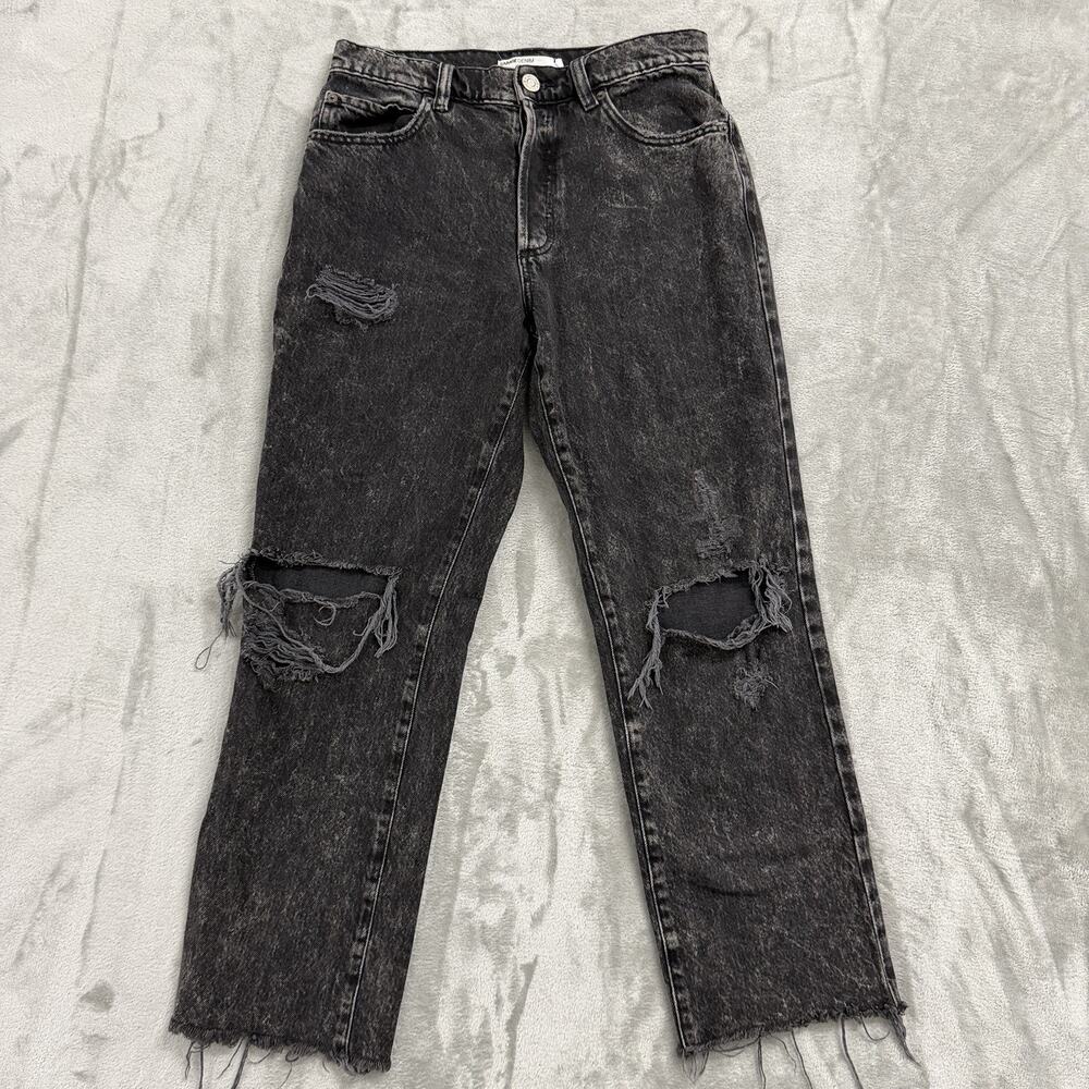 Garage Denim Black Distressed 90s Boyfriend Jeans Size 1